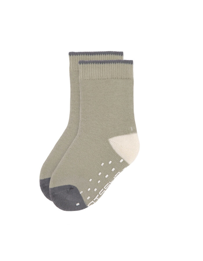 Chaussettes Antidérapantes (2 pcs) Enfants - GOTS, Olive (Lassig) – Image 2