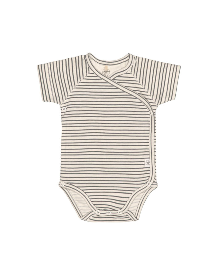 Body manches courtes GOTS Rayé gris/ anthracite (Lassig)