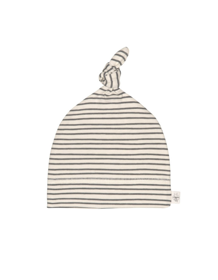 Bonnet Interlock GOTS Rayé gris/ anthracite (Lassig)