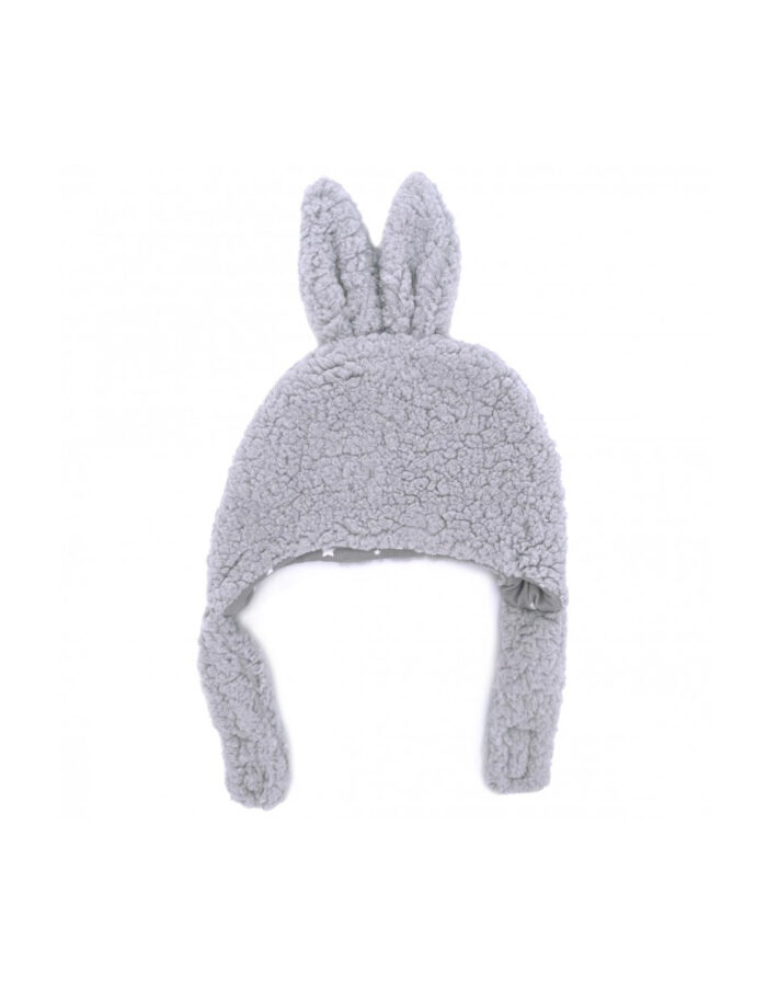 Bonnet chapka lapin en sherpa gris (BB&Co)