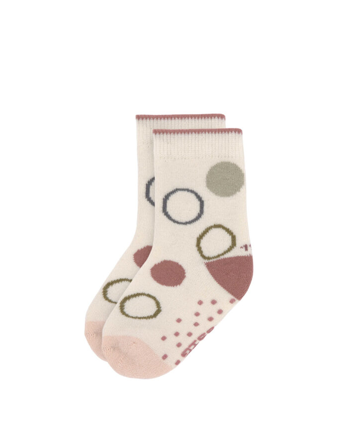 Chaussettes Antidérapantes Enfants (2 pcs) - GOTS, Cercles écru (Lassig) – Image 3