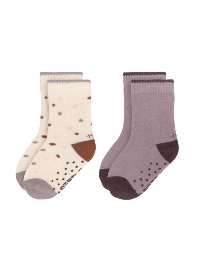 Chaussettes Antidérapantes (Lot de 2) Enfants, Tiny Farmer Lilas (Lassig)