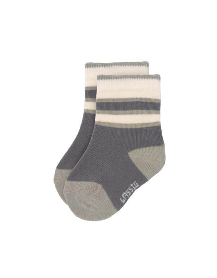 Chaussettes enfants (3 ps.) - GOTS, Anthracite Olive (Lassig) – Image 4