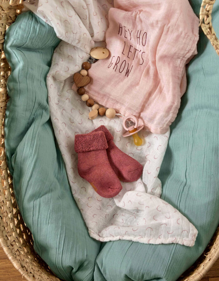Lot de 3 chaussettes nouveau-né, bois de rose (Lassig) – Image 2