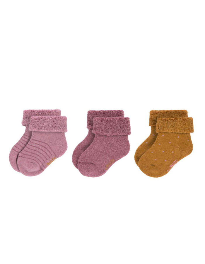 Lot de 3 chaussettes nouveau-né, bois de rose (Lassig)