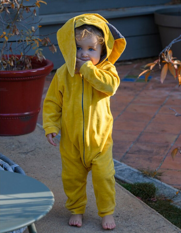 Combi Lapidoux en velours lapin ocre / gris (BB&Co) – Image 3