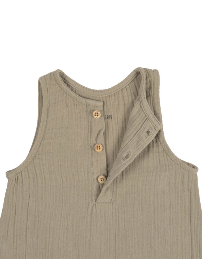 Combinaison en mousseline GOTS  olive (Lassig) – Image 4