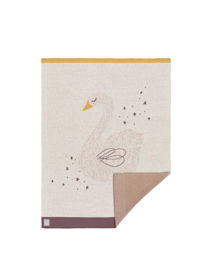 Couverture coton bio GOTS Little Water Cygne (Lassig)
