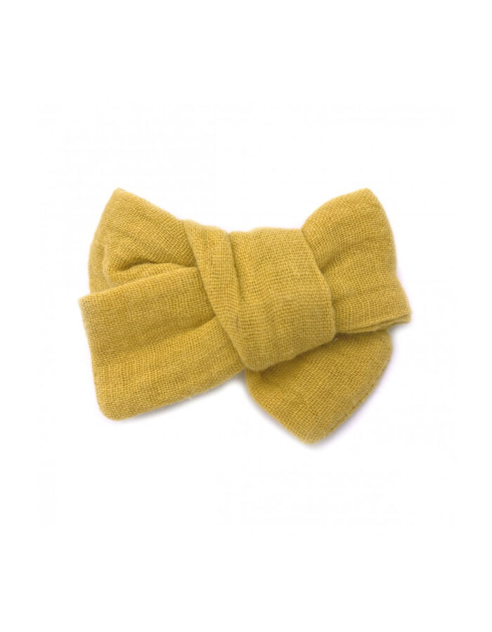 Grande barrette anti-glisse double gaze moutarde (BB&Co)