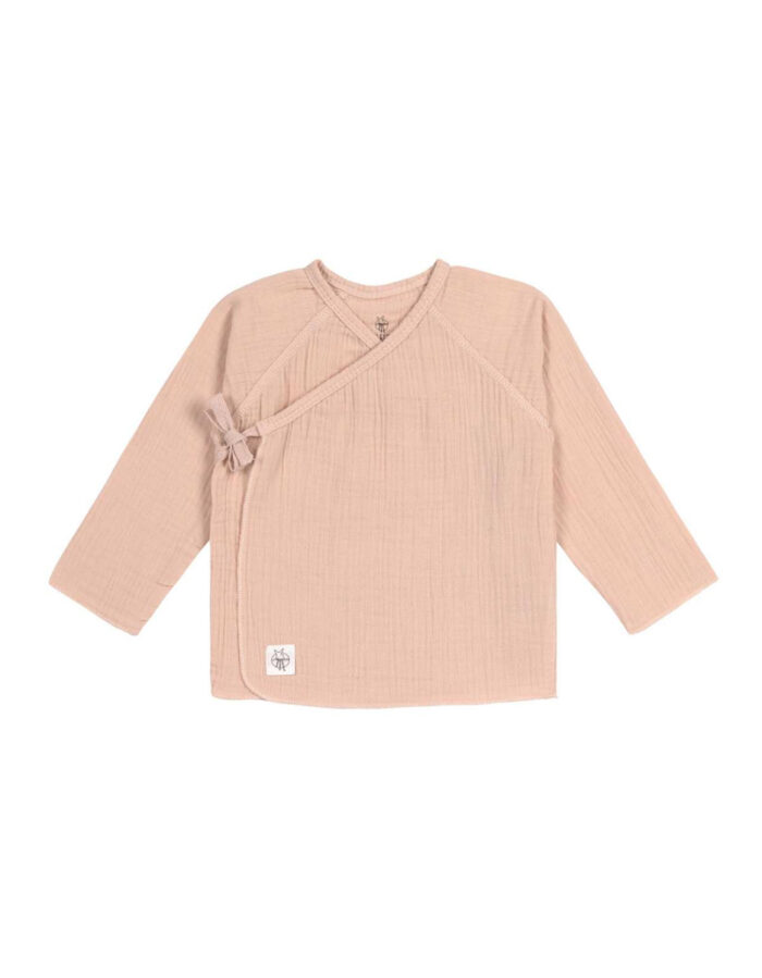 Kimono en mousseline GOTS rose poudré (Lassig)