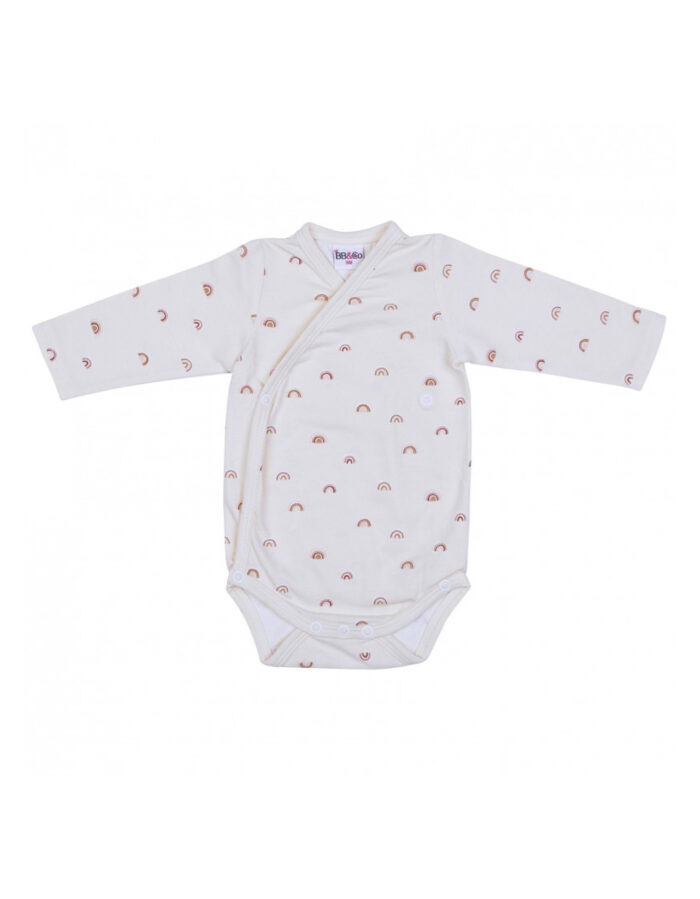 Lot 2 bodys croisés rouille + imp. arc-en-ciel (BB&Co) – Image 2