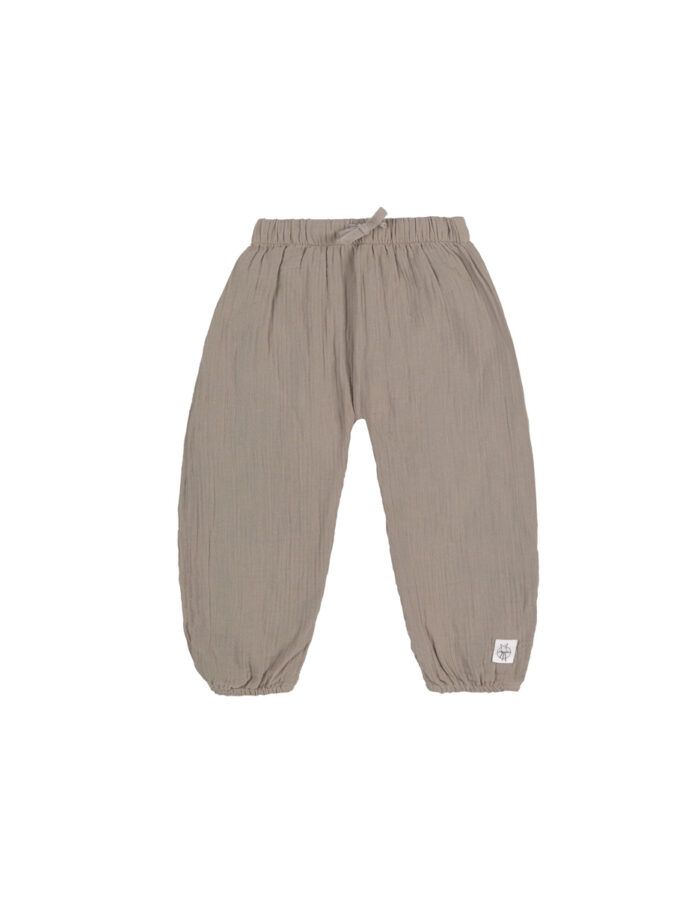 Pantalon en mousseline GOTS taupe (Lassig)