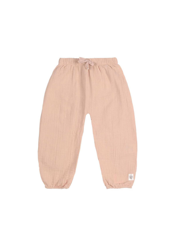 Pantalon en mousseline GOTS rose poudré (Lassig)
