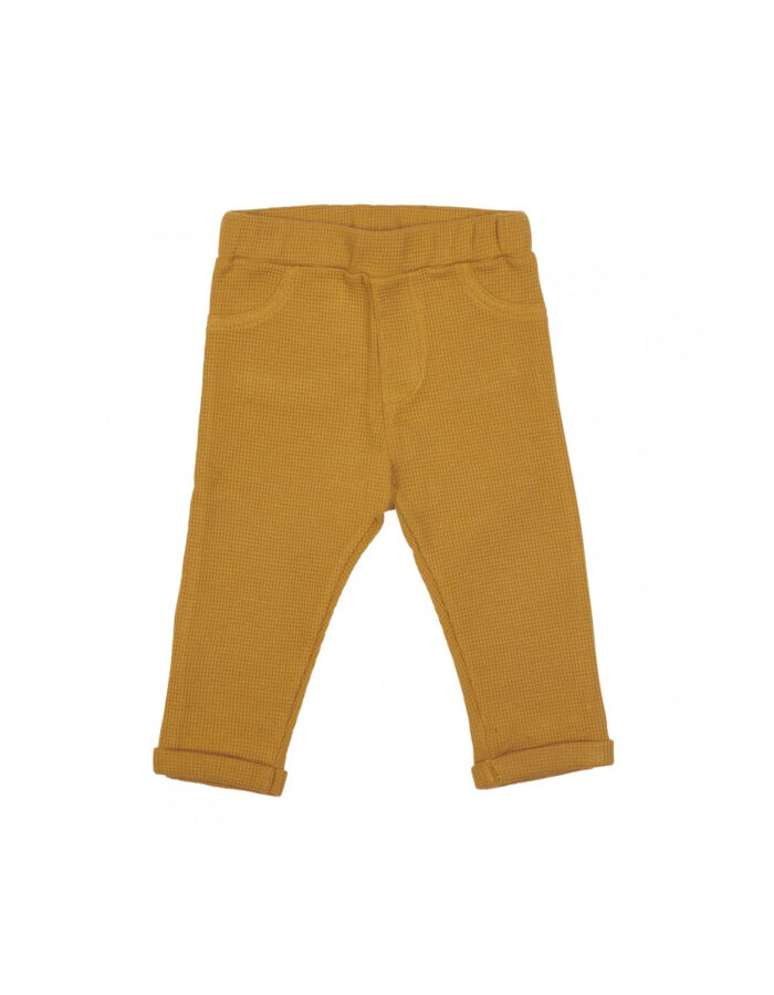 Pantalon legpants en micro nid d'abeille - moutarde (BB&Co)