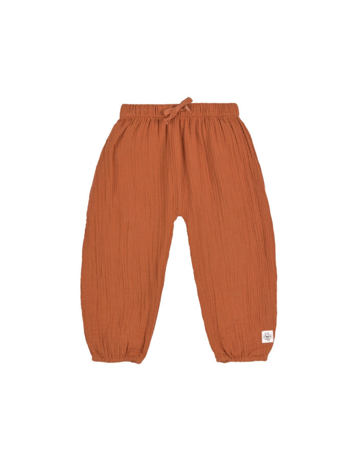 Pantalon en mousseline GOTS rouille (Lassig)