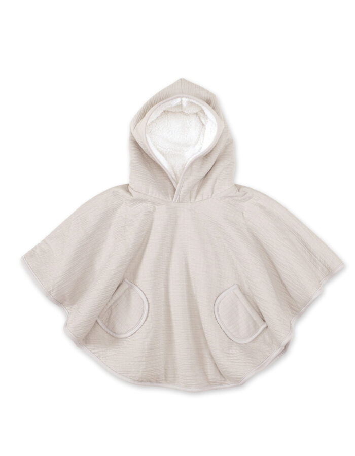 PONCHO DE VOYAGE 9-36m  tetra jersey + teddy beige (Bemini)