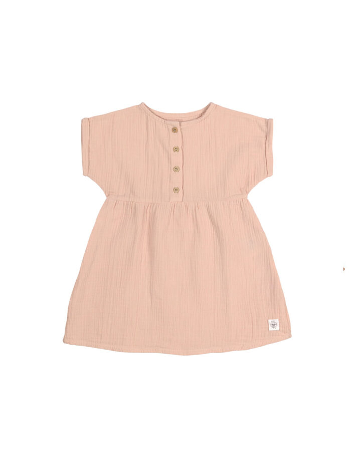 Robe en mousseline GOTS rose poudré (Lassig)