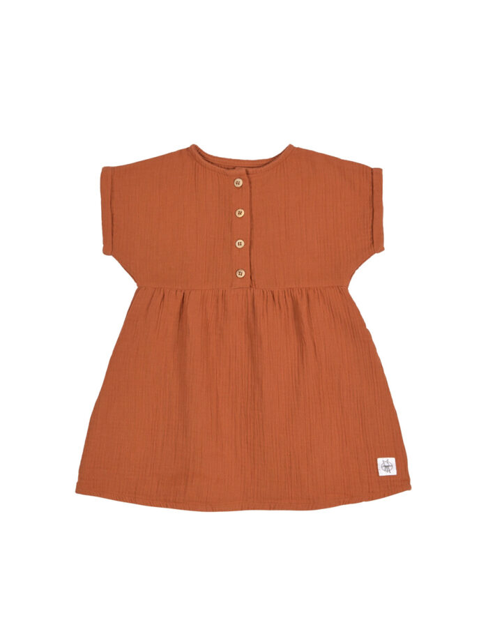 Robe en mousseline GOTS rouille (Lassig)