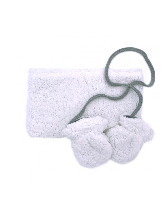 Set snood &moufles en sherpa blanc (BB&Co)