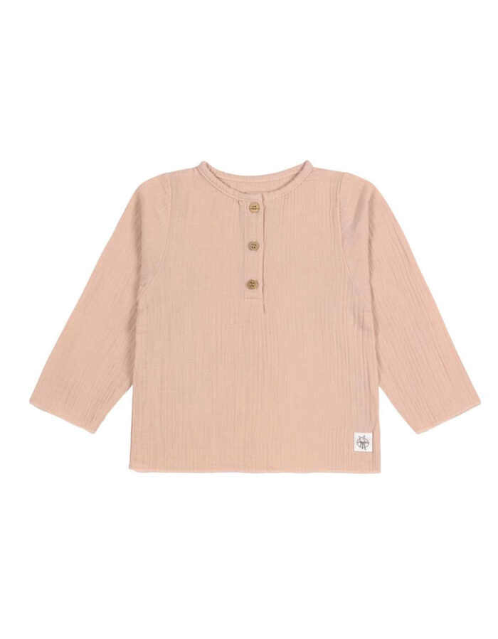 T-shirt manches longues en mousseline GOTS rose (Lassig)
