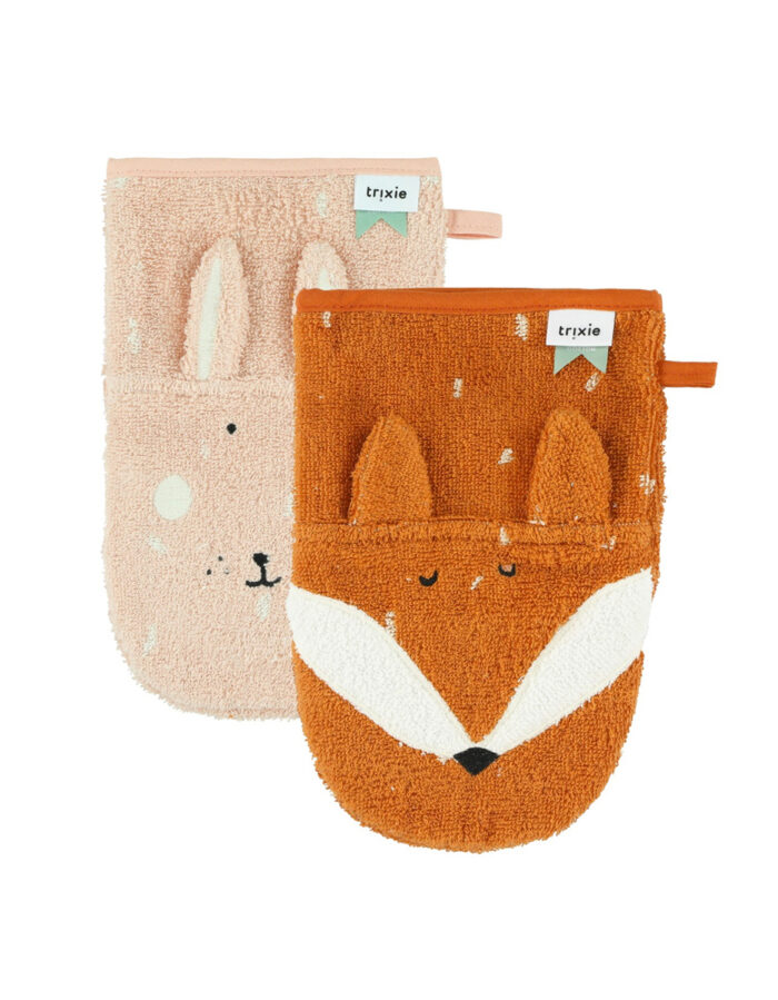 Gant de toilette 2-pack | Mrs. Rabbit - Mr. Fox (Trixie)