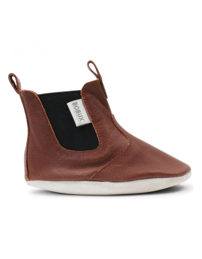 Chaussons en cuir soft soles -  Bottine Jodphur Toffee (Bobux)