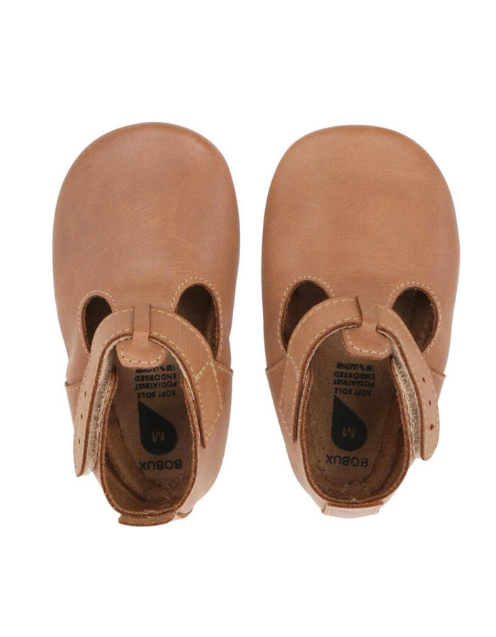 Chaussons en cuir  soft soles -  Jack and Jill Caramel (Bobux)