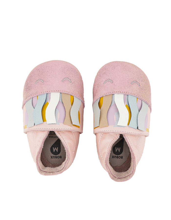 Chaussons en cuir  soft soles -  Jelly Blossom Pearl (Bobux)
