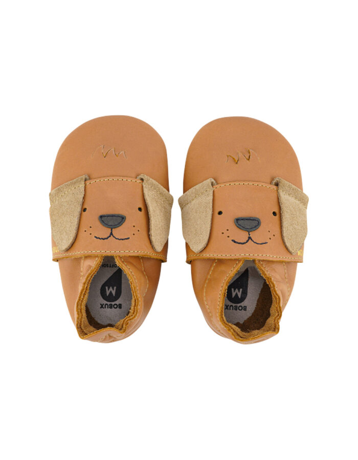 Chaussons en cuir  soft soles - Little Peep Caramel (Bobux)