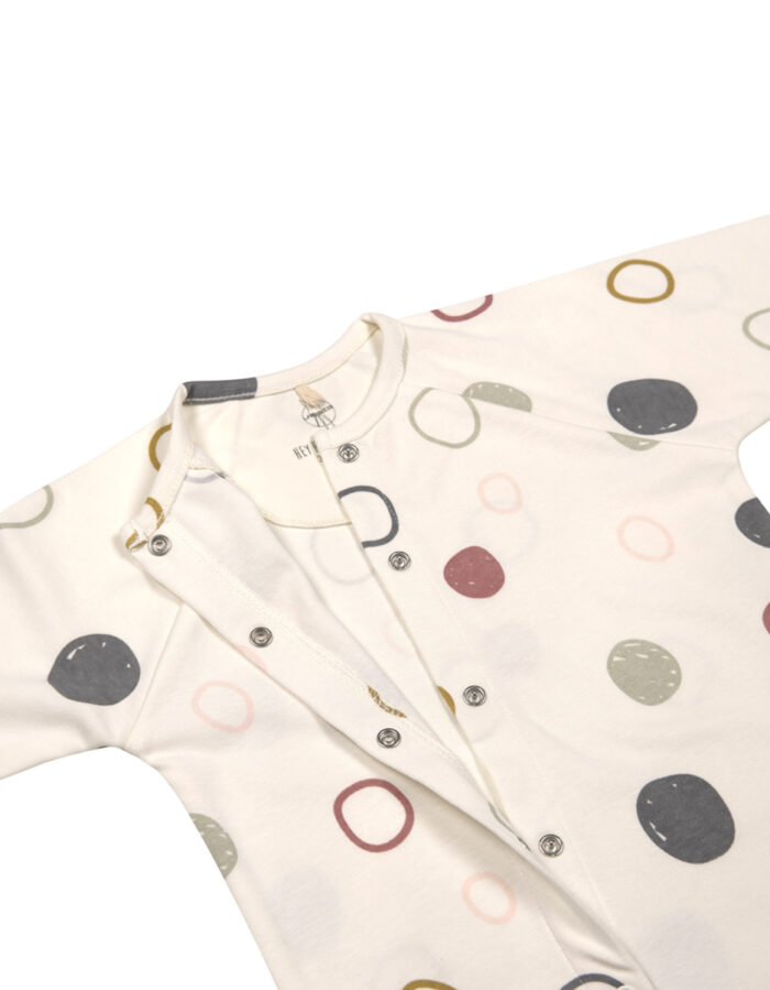 Pyjama avec pieds GOTS Cercles Ecru (Lassig) – Image 2