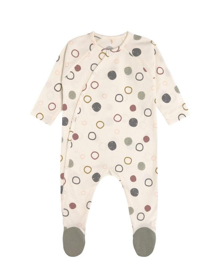 Pyjama avec pieds GOTS Cercles Ecru (Lassig)