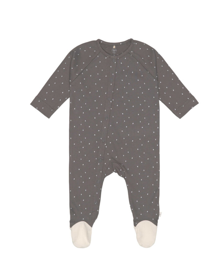 Pyjama avec pieds GOTS Pois Anthracite (Lassig)