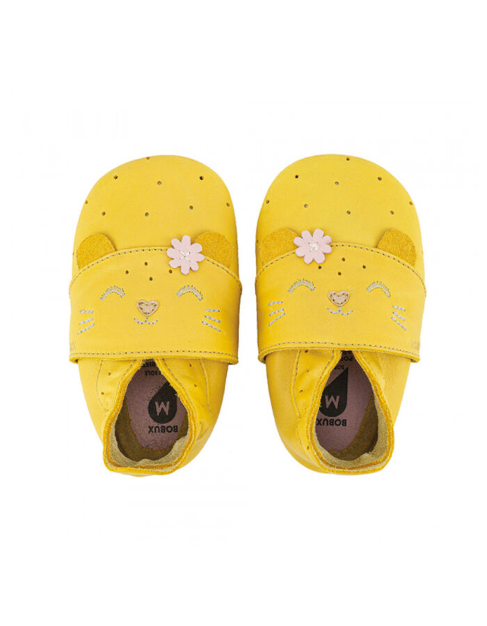 Chaussons en cuir soft soles -  Pounce Maple (Bobux)