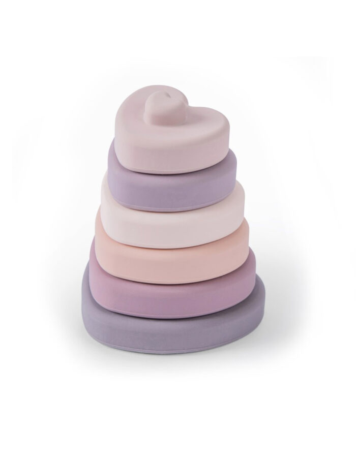 Tour à empiler en silicone - coeurs roses (BB&Co)