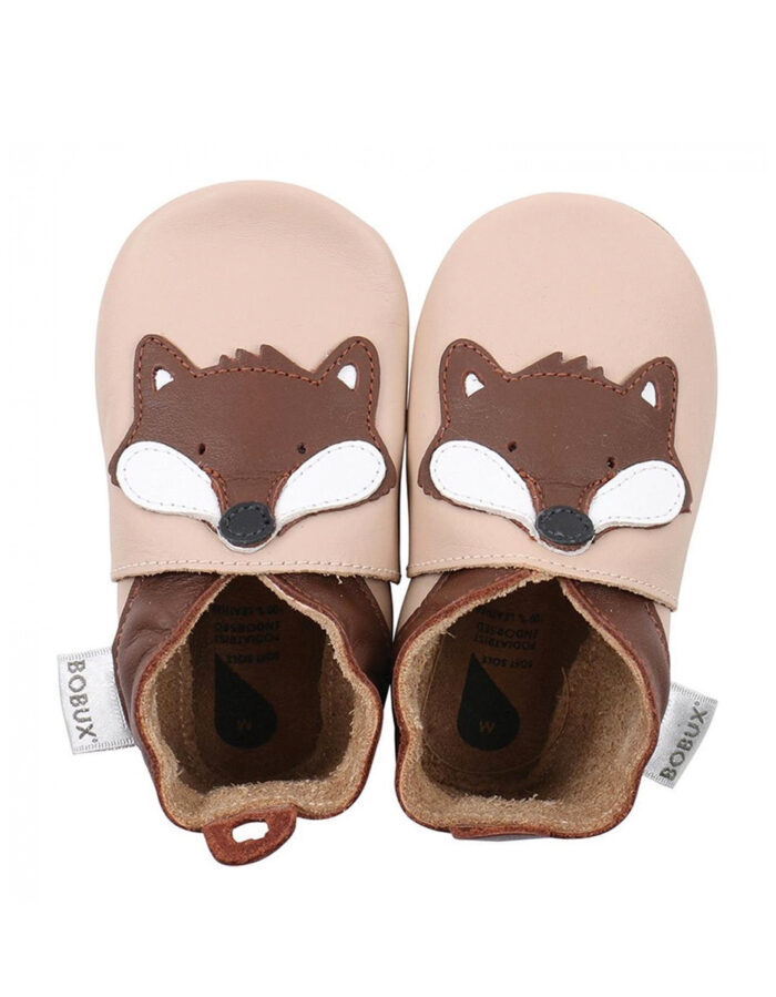 Chaussons en cuir soft soles - Renard beige (Bobux)