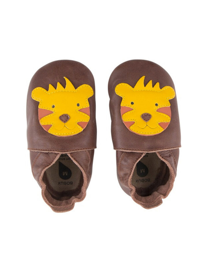 Chaussons en cuir soft soles - Tiger toffee (Bobux)