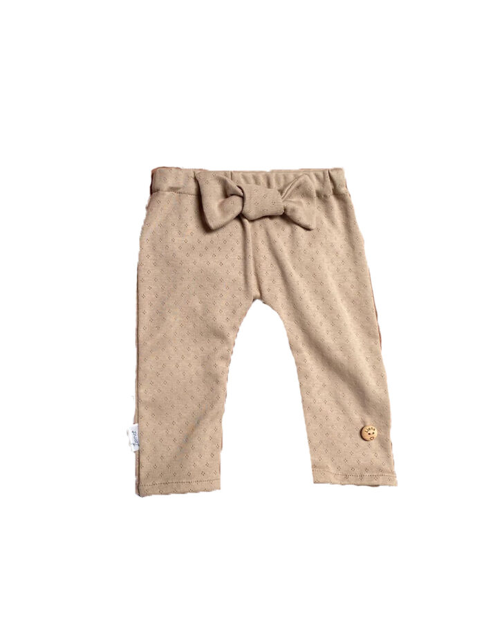Pantalon pointelle noeud nude (Liena)