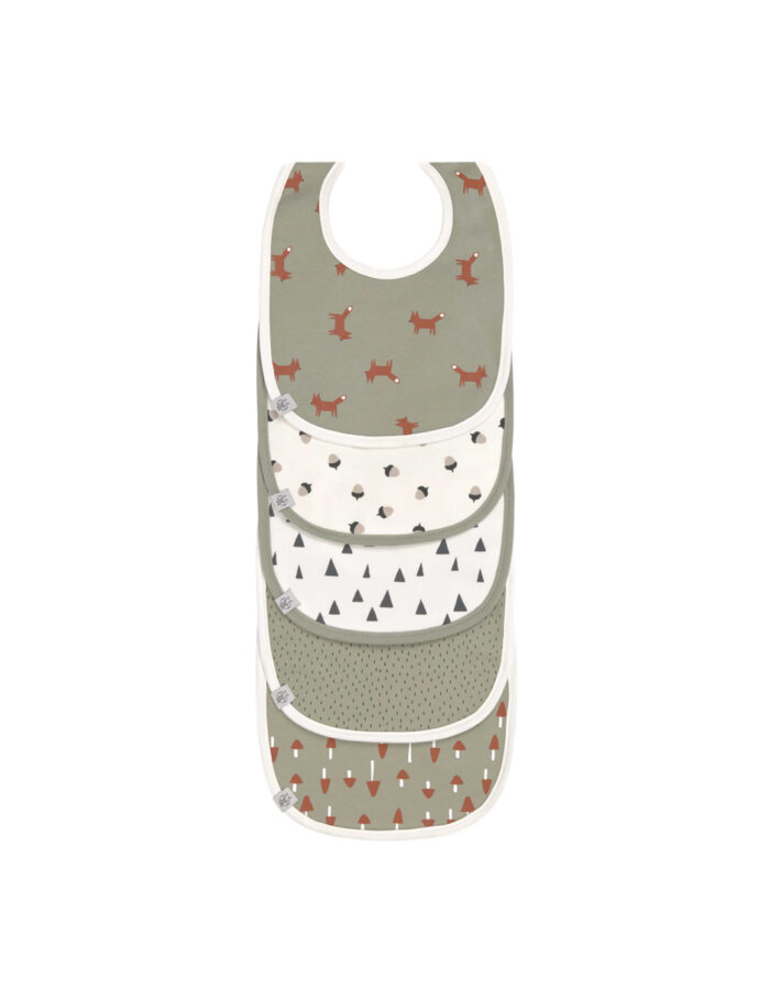 Bavoirs éponge (5 pcs), Little Forest Renard (3 - 18 Mois) (Lassig)