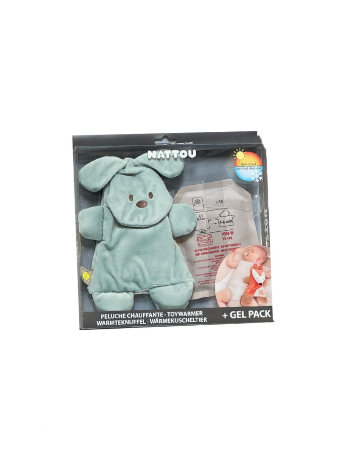 Doudou Bouillotte Lapin Vert (Nattou)