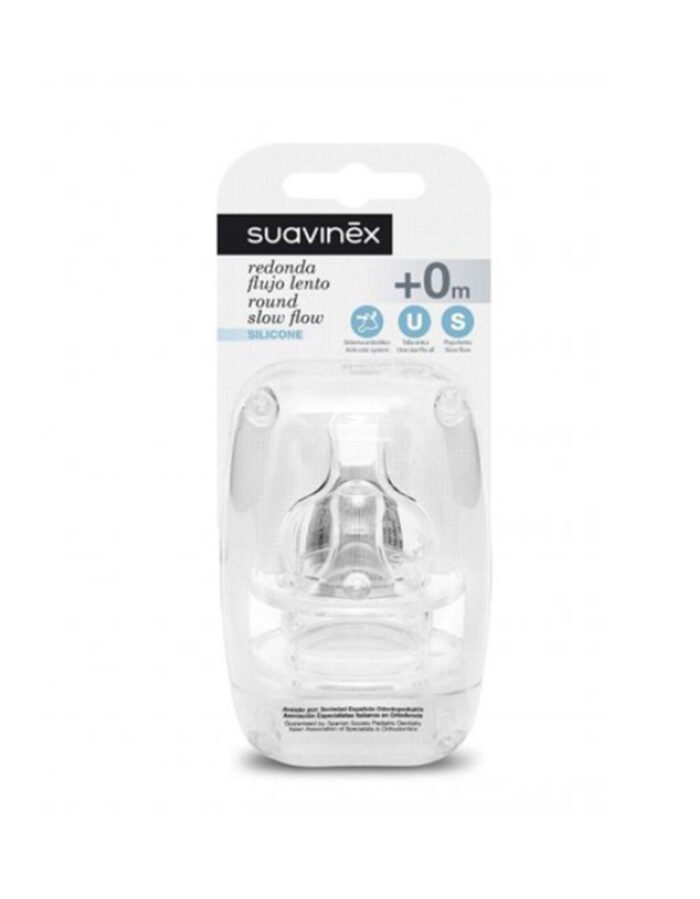 SX - TEETS - TEAT - SILI. - ROUND - +0M SLOW FLOW (2 PCS) (Suavinex)