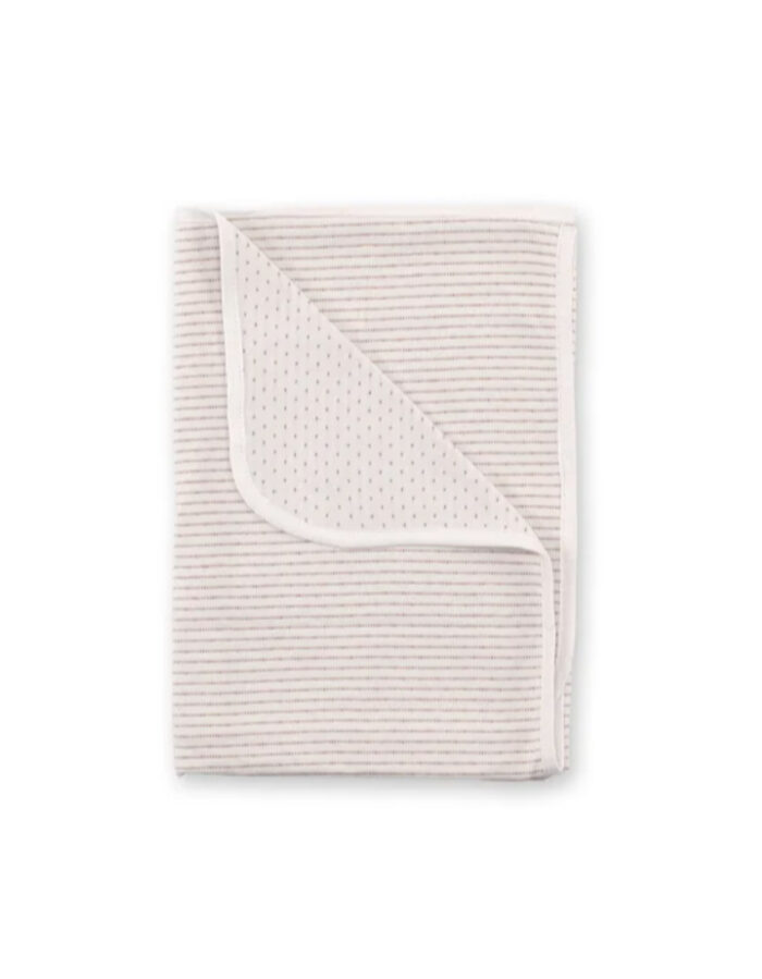 COUVERTURE 75x100cm twin jersey rayures écru naturel (Bemini)