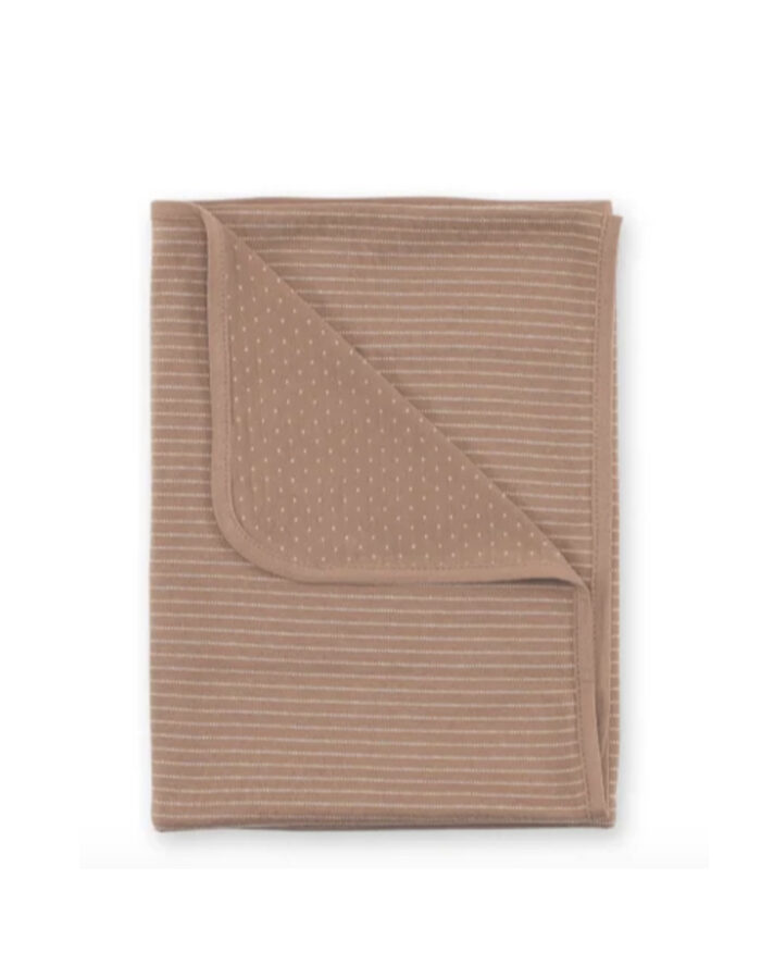 COUVERTURE 75x100cm twin jersey rayure naturel ecru (Bemini)