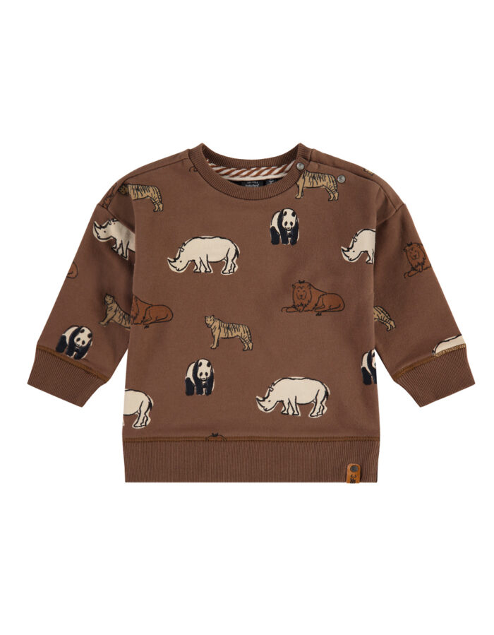 Sweat garçon brun animaux (Babyface)