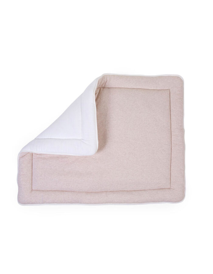 TAPIS DE PARC - 75X95 CM - JERSEY MELANGE BEIGE / MUSLIN TEDDY (Childhome) – Image 2