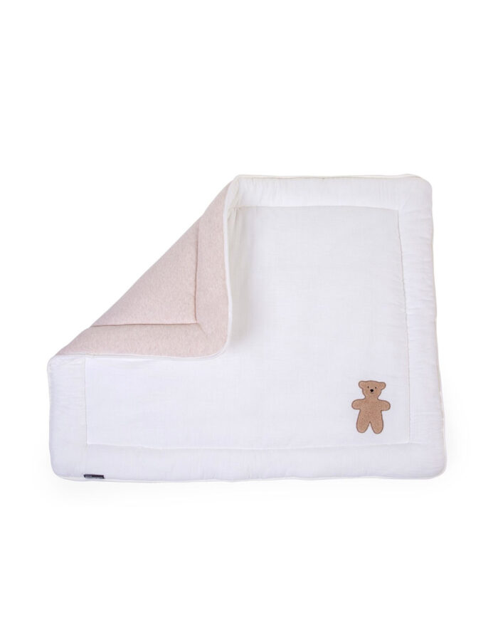 TAPIS DE PARC - 75X95 CM - JERSEY MELANGE BEIGE / MUSLIN TEDDY (Childhome)
