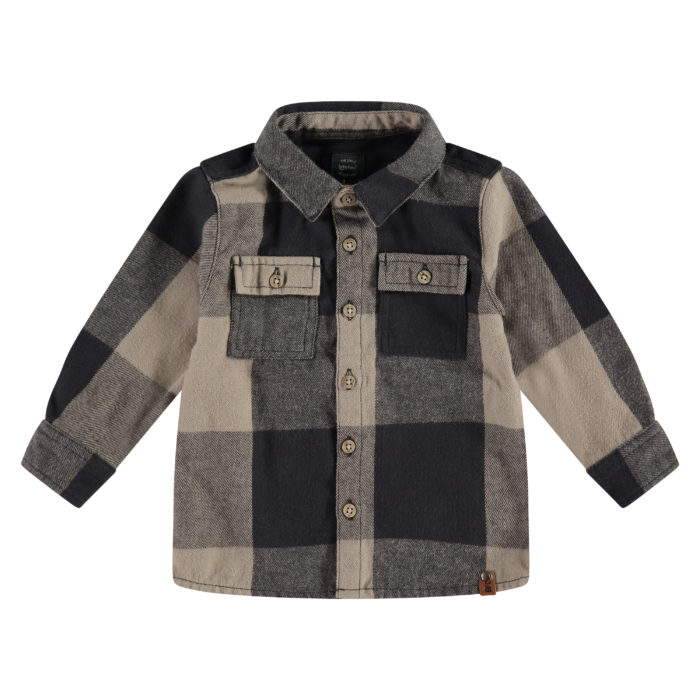 Chemise à carreaux garçon anthracite (Babyface)
