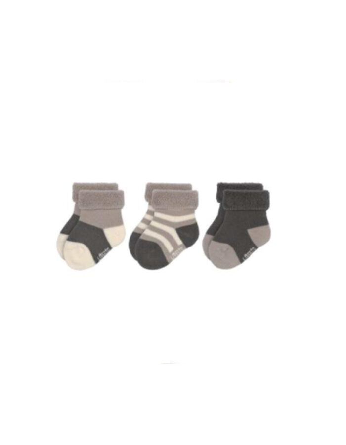 Chaussettes en tissu éponge enfants (3 pcs.) - Anthracite Taupe (Lassig)