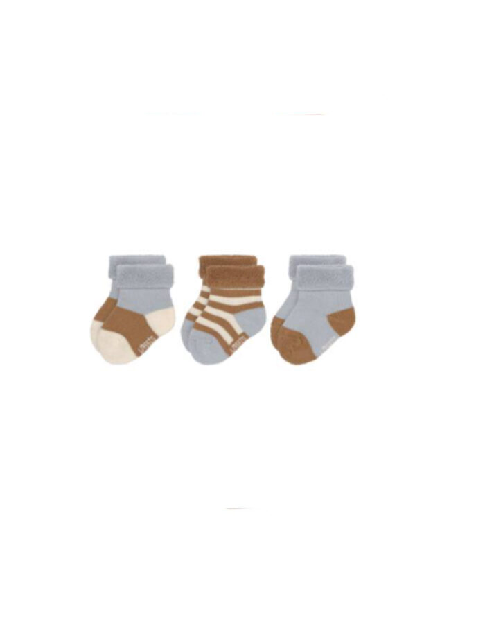 Chaussettes en tissu éponge enfants (3 pcs.) - Bleu Clair Caramel (Lassig)