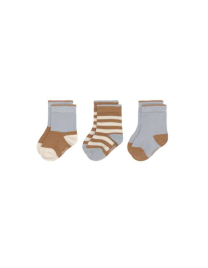 Chaussettes enfants (3 ps.) - GOTS, Bleu clair (Lassig)