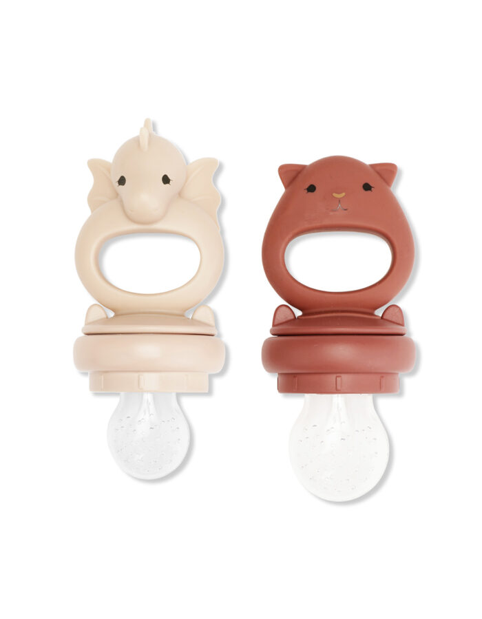 Lot de 2 sucettes d’alimentation fruits Rose Sand/Copper Brown (KongesSlojd)